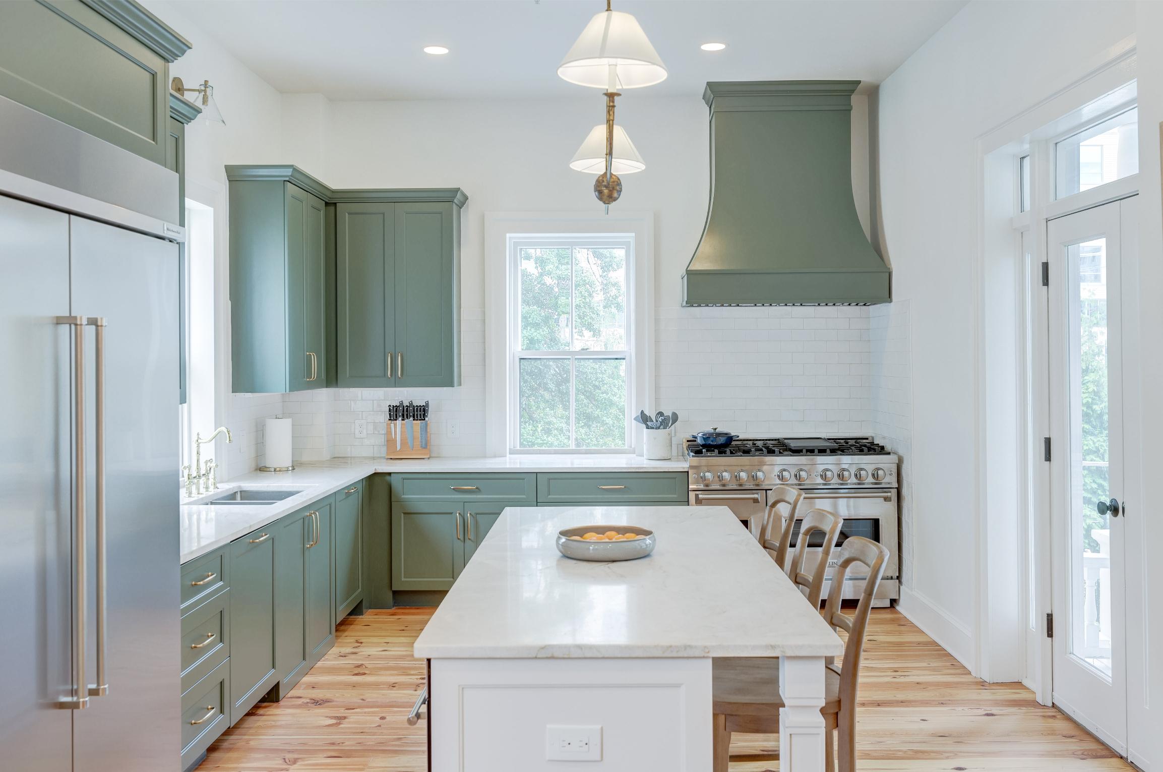 Outdoor fireplace and seating area