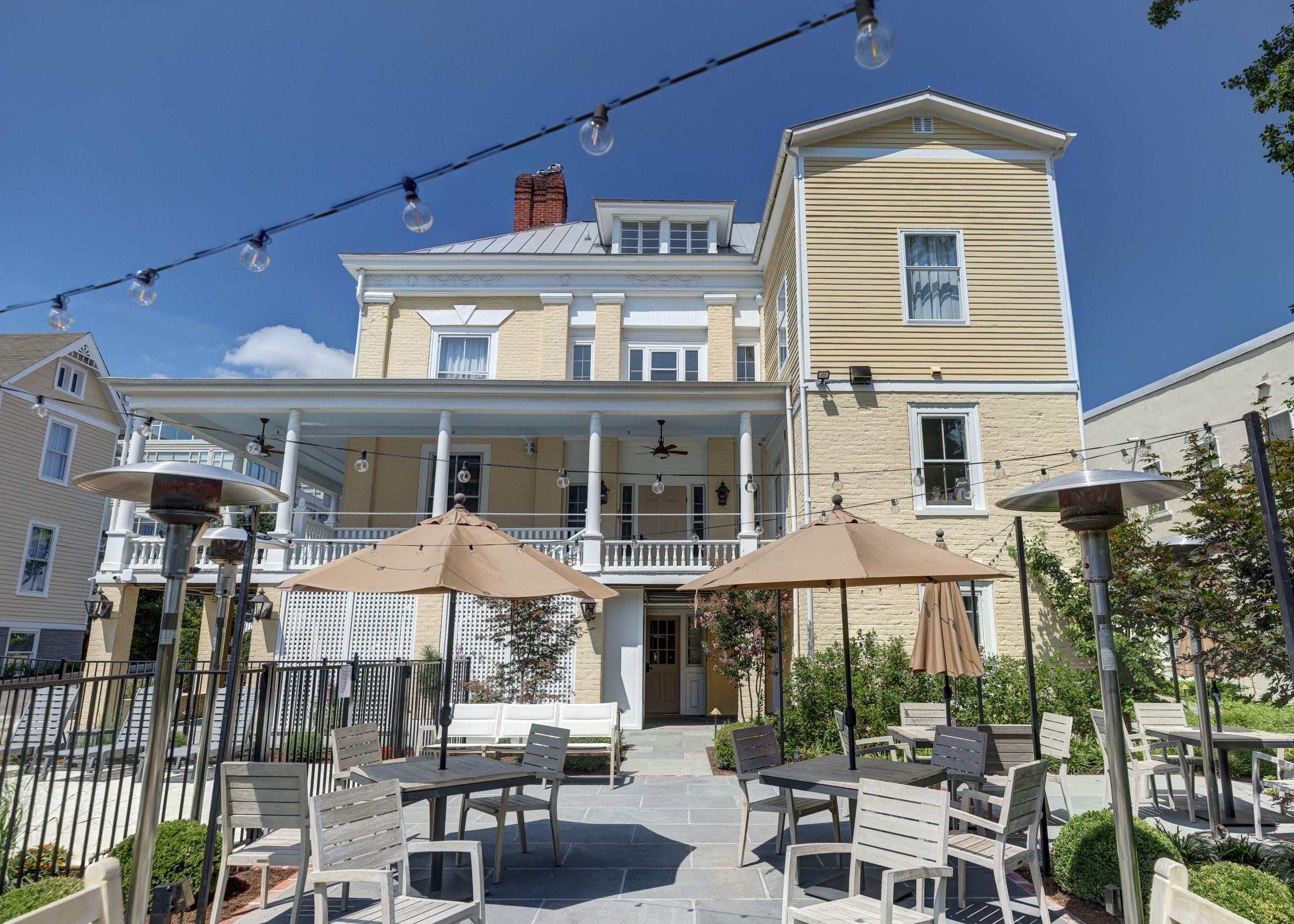 Back view of the historic inn